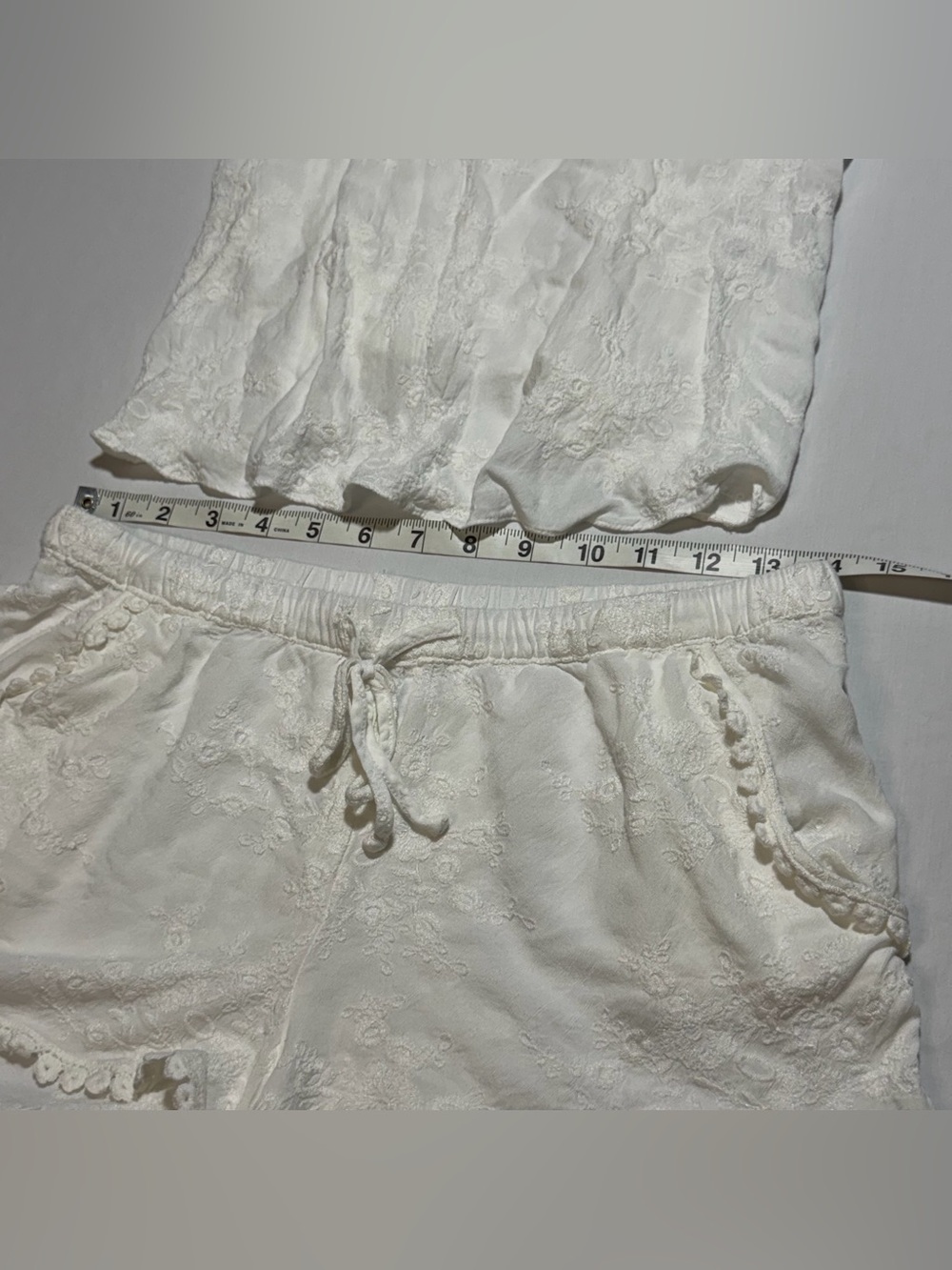 White Lace Trim cami and Shorts Set - Picture 4 of 8